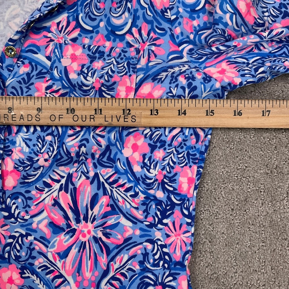 Lilly Pulitzer Dress Women XS Blue Pink Floral Reema Beach Vivid Cotton Modal - Picture 8 of 14